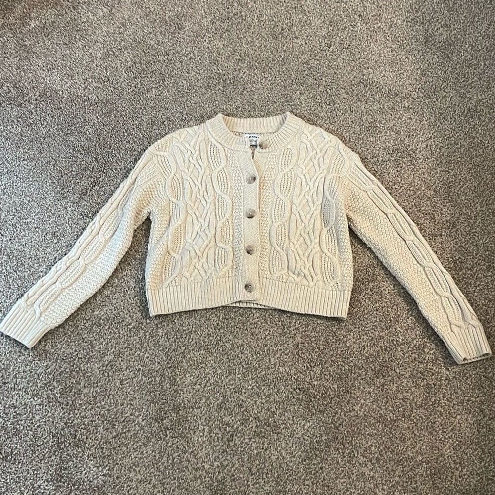 Cream button down knitted cardigan. Size small.